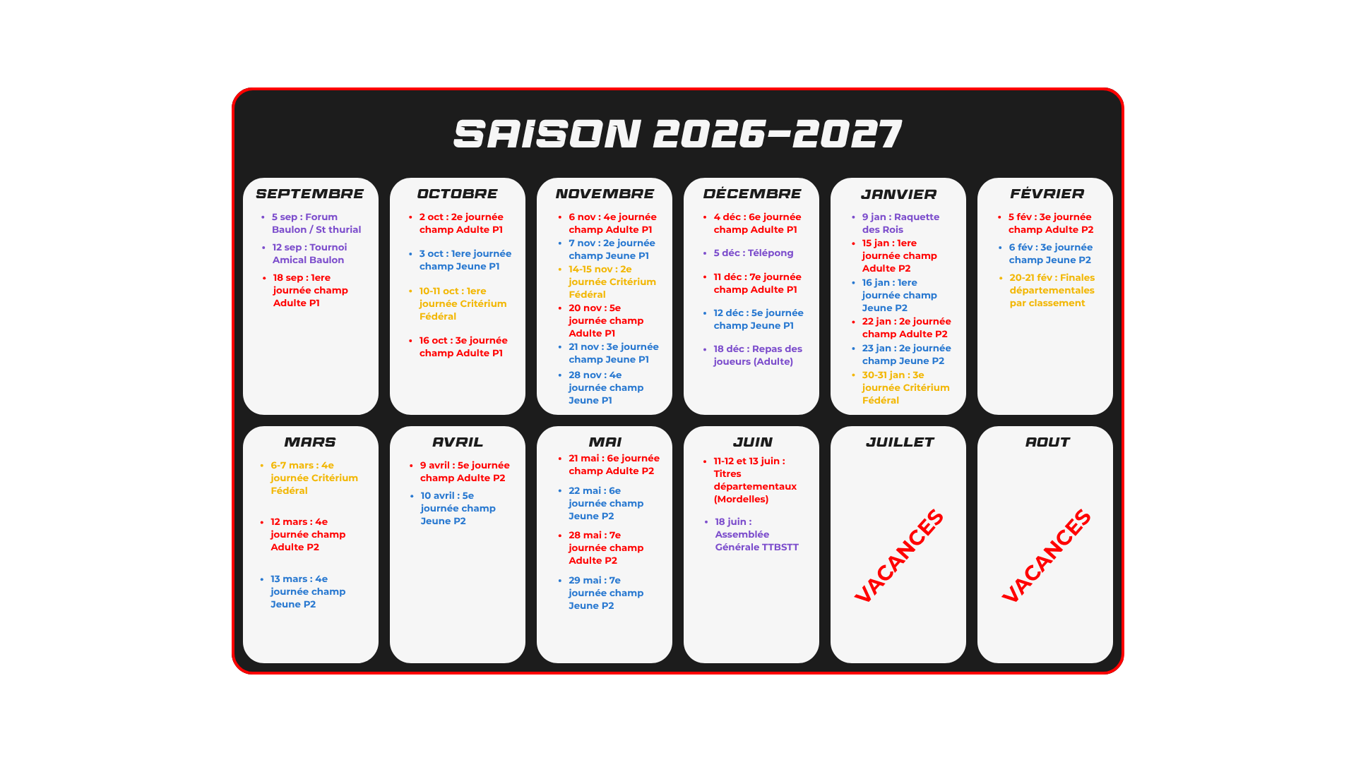 Photo de l'album Lancement de la saison 2026-2027
